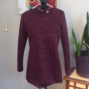 Long Sleeved Metallic Romper